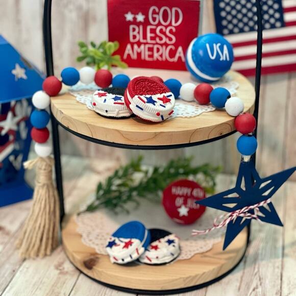 Sets of 4 Fake   cookies| Faux cookies | False  cookies patriotic - Picture 3 of 10